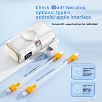 Batteries externes portables en gros pour montres, chargeurs sans fil, mini-câbles intégrés, alimentation mobile, charge rapide 22,5 W Type-C