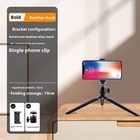 Support de téléphone en aluminium Live Streaming Trépied Portable Photographie Vidéo Selfie Tablet Floor Folding Holder Triangle Flexible