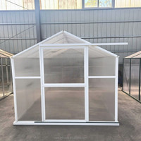 Serre de jardin en acier galvanisé à montage facile, écologique, avec couverture en polycarbonate vert, pour la culture de légumes en extérieur