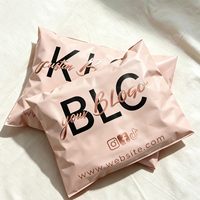 Sacs postaux DT1 personnalisés avec logo, robustes, en plastique, pour transport et envoi, enveloppes roses en polyéthylène pour vêtements