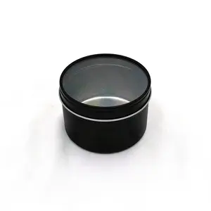 4 OZ spice stock tin container round decorative candle tin box with clear acrylic window food grade window tin