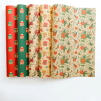 Rouleaux de papier cadeau de Noël, papier cadeau vintage en kraft, papier d'emballage pour cadeaux de Noël, papier d'emballage pour décorations de boîtes cadeaux
