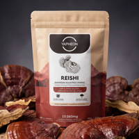 Extrait de Reishi en poudre OEM 10:1, 100g, 30% Bêta-glucanes, 100% corps fruiteur, soutien apaisant contre le stress