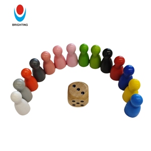 12*25MM coloridos peones de madera dados Cubo de mesa educativo Ludo accesorios componentes para juego de mesa de Cartas Familiares - Product Image 2