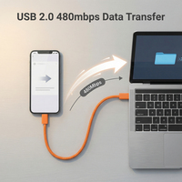 Câble de charge iPhoner 17, câble de type C, câble flexible pour téléphone portable, câble en nylon tressé de haute qualité, chargeur rapide 60W 3A PD, USB C Ladekabel