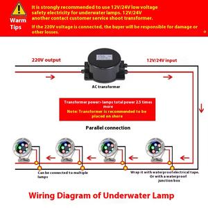 Control remoto inalámbrico LED luz subacuática 24V Acero inoxidable foco impermeable para fuente <span class=keywords><strong>de</strong></span> <span class=keywords><strong>piscina</strong></span> iluminación <span class=keywords><strong>de</strong></span> pecera - Product Image 4