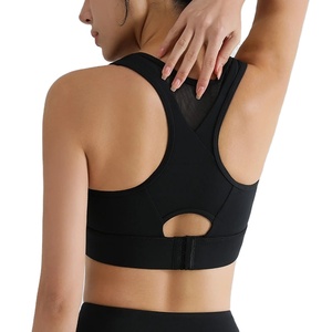 Femmes respirant 100% coton haut Impact sport soutiens-gorge hauts d'entraînement soutien complet Push up réglable entraînement Yoga soutien-gorge Fitness - Product Image 1