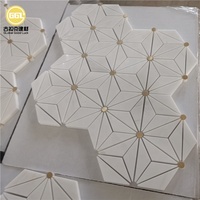 Mosaïque murale en pierre triangulaire en or blanc pour cuisine et salle de bain, crédence en acier inoxydable, laiton, cuivre, métal, mosaïque en jet d'eau