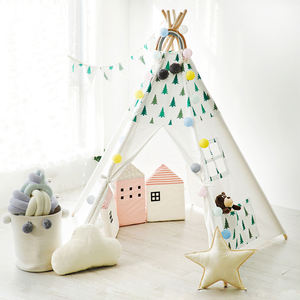 Brightbebe sport jouet enfants coton toile <span class=keywords><strong>tipi</strong></span> tente doux enfants maison château avec tapis pour <span class=keywords><strong>chambre</strong></span> de bébé - Product Image 1