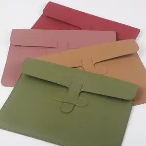Multifuncional Envelope Arquivo Titular PU Couro A4 Pasta Para Documentos Pocket File Organizer Waterproof Briefcase Handbag