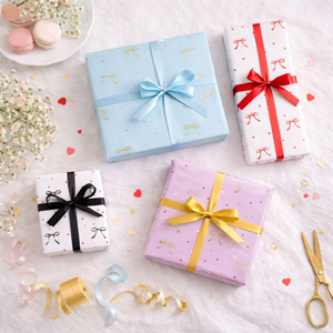 Bowknot <b>Pattern</b> Korean-style Matte <b>Paper</b> Fresh Flower Art Materials Packaging Waterproof Plastic Packaging - Product Image 3
