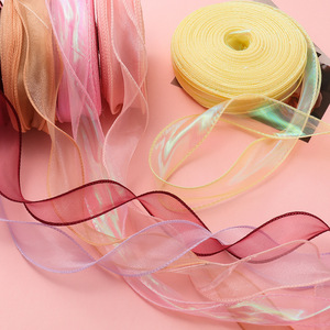 ริบบิ้นไหมพรมหางปลา กว้าง 4 ซม. ยาว 1 ม. ไนลอนสีรุ้ง สำหรับงาน DIY ห่อของขวัญ - Product Image 3