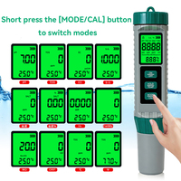 Testeur de qualité de l'eau multifonction haute précision 10-en-1 avec écran LCD et détection du pH