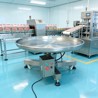 Table de conditionnement rotative en acier inoxydable pour machines d'emballage, nouvelle vitesse réglable avec conception de collecte rotative ronde