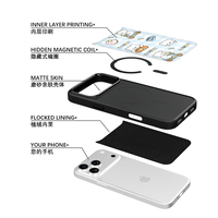Coque de téléphone AG Feeling Black Edge avec motif ours scooter doré pour iPhone 17, 17 Pro Max, 16 Pro, 15, 15 Pro Max – Coque magnétique