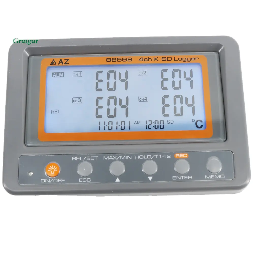 Multi- canale termometro digitale az88598 4 canali k tipo di termocoppia logger per temperatura data logger az-88598 sd card