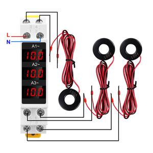Compteur de courant triphasé SDM010A 220V AC sur rail DIN, affichage numérique, ampèremètre, moniteur, mesure 0-100A, ampèremètre 80-500V - Product Image 2