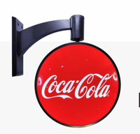 Panneau de signalisation ronde éclairée 3d, boîte à lumière rotative à led, pour la publicité, 50 pièces
