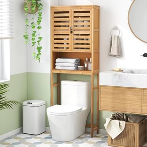 Meuble de rangement en bambou pour salle de bain, étagère de rangement sur pied au-dessus des toilettes, étagère de rangement pour salle de bain, rangement pour salle de bain d'hôtel. - Product Image 1