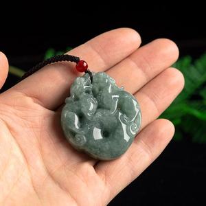 Pendentif en jade naturel en forme de donut Pi Xiu, style chinois, bestioles mythiques, cadeau avec certificat d'évaluation PX37 - Product Image 3