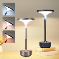 Lampe de bureau LED rechargeable en aluminium, à intensité variable tactile, chargement USB portable, lumière d'ambiance décorative de luxe pour cafés et bars, sans fil