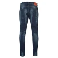 Jean en denim extensible pour homme, 98% coton 2% élasthanne, adouci, poids moyen, effet vieilli, coupe droite, vintage, coupe slim, grande taille, coupe skinny, taille haute, vente en gros