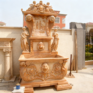 Fuente de jardín de <span class=keywords><strong>cascada</strong></span> de pared con caño de cabeza de león de mármol de piedra natural a la venta - Product Image 5