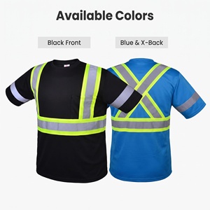 Durable avec bandes réfléchissantes renforcées T-<span class=keywords><strong>shirt</strong></span> de sécurité à manches courtes <span class=keywords><strong>haute</strong></span> <span class=keywords><strong>visibilité</strong></span> pour les chantiers routiers et industriels - Product Image 1