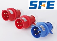 SFE CEE Bakır ve Naylon IP67 Endüstriyel IP44 Su Geçirmez 3 PIN'li Erkek Fiş ve Soket Konnektör Fişi 6H Pozisyon 16A&32A 220V-240V