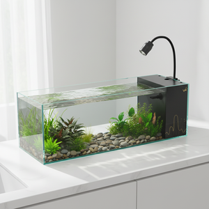 Acquario in Vetro Ultra Trasparente con Filtro Laterale e Sistema <span class=keywords><strong>di</strong></span> Circolazione Automatica, con Pietre per Aquascaping, per <span class=keywords><strong>Pesci</strong></span> Rossi - Product Image 1