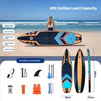 Planche de SUP gonflable portable renforcée de 3,2 m (10,6 pi) avec technologie Drop Stitch pour eau plate, idéale pour les sports de plein air, avec revêtement de pont en EVA, compatible OEM