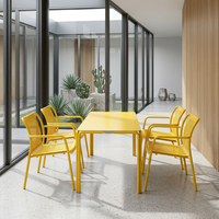 Hesheng Chaise d'extérieur basse personnalisée en alliage d'aluminium étanche avec trou, design unique, pour jardin