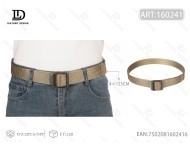 Cinturón de Hombre con Hebilla de Aleación y Tela Tejida, 4.0cm x 125cm, Color Caqui, Cinturones Metálicos - Product Image 3