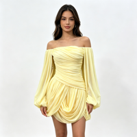 Robe d'été pour femmes, nouveau style, à col unique, design plissé, couleur unie élégante, motif irrégulier, plage
