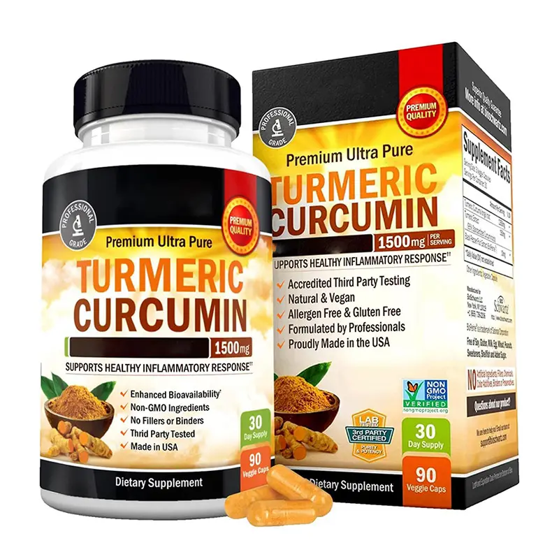 Amazon Hot Selling OEM Antioxidant 99% Turmeric Curcumin Capsules Products Suppliers Dietary Healthcare Supplement