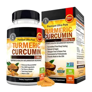 Suplemento dietético de saúde para fornecedores de produtos de cápsulas de curcumina de cúrcuma antioxidante 99% OEM de venda quente da Amazon
