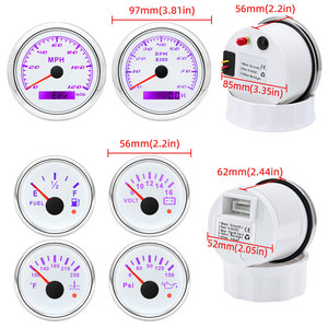 6 Gauge Set Trắng GPS Speedometer 120mph tachometer mức nhiên liệu nước Temp Volt Meter áp suất dầu với người gửi cảm biến - Product Image 3