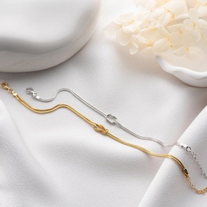 Valentine's Day Stainless Steel <strong>Bracelet</strong> Couple Jewelry Knotted Snake Chain Hand Jewelry Birthday for Gift - Product Image 2