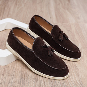 Mocassins en cuir artificiel pour hommes, chaussures <span class=keywords><strong>bateau</strong></span> fantaisie, mocassins décontractés pour hommes - Product Image 3