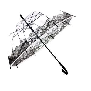 Nouvel Arrivage Parapluie Droit Transparent Poe à 12 Baleines avec Dentelle pour la Pluie et le Vent Vente en Gros - Product Image 2