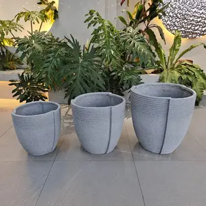 Unieke Rand Plantenbakken Voor Tuin Home Decor Fiber Klei Lichtgewicht Bloem Plantenbak Potten