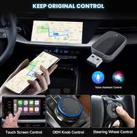 Adaptateur CarPlay sans fil USB Type C 2 en 1, mise à niveau de l'écran d'origine de la voiture, connectivité Bluetooth et Wi-Fi