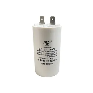 Plastic Shell Epoxy Resin Filling CBB60 20UF 400V 450V 500V Water Pump Capacitor Running Capacitor Cable