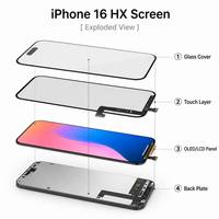 Écran tactile OLED In-cell de remplacement pour iPhone 16, 16 Pro, 16 Pro Max, 16 Plus