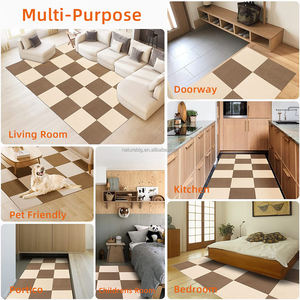 Dalles de moquette antidérapantes autocollantes 30x30cm, installation facile, tapis en polyester PET personnalisable et lavable, tapis de sol pour chaise - Product Image 4