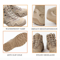 Botas Tácticas Negras para Hombre ZJFIT, Botas de Senderismo de Caña Alta, Antideslizantes, Resistentes al Desgaste, Deportivas, Impermeables para Invierno, de Gamuza y Cuero