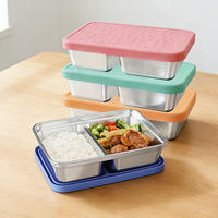 Boîte à lunch moderne et durable en acier inoxydable de 1 L, rectangulaire, pour conserver la fraîcheur, étanche à l'humidité, avec couvercle
