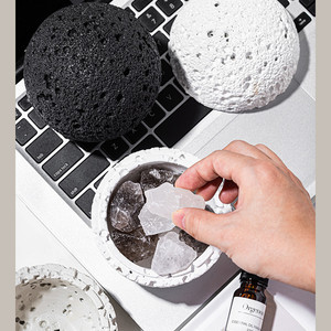 Contenedor de vela de cemento vacío superficie rugosa única <span class=keywords><strong>piedra</strong></span> volcánica vela tarro velas taza para decoración del hogar - Product Image 2