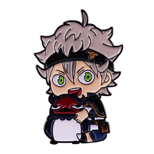 Broche en émail Anime <span class=keywords><strong>Black</strong></span> <span class=keywords><strong>Clover</strong></span>, adorable démon Asta Chibi, badge de revers en métal, objet de collection pour la décoration de sacs à dos et de vêtements - Product Image 5