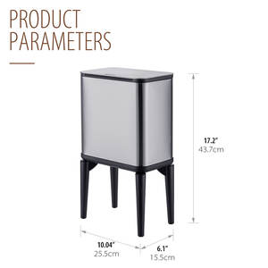 Cubo de <span class=keywords><strong>Basura</strong></span> de Acero Inoxidable de 5L con Dos Modos de Apertura de Tapa, Cuatro Patas y Filtro de Carbón - Product Image 3